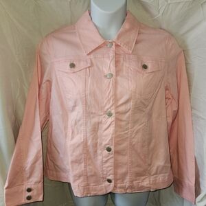 Croft & Barrow Stretch Pink Button Up Jacket NWOT 1X